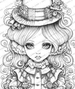 Gothic Girls Coloring Pages