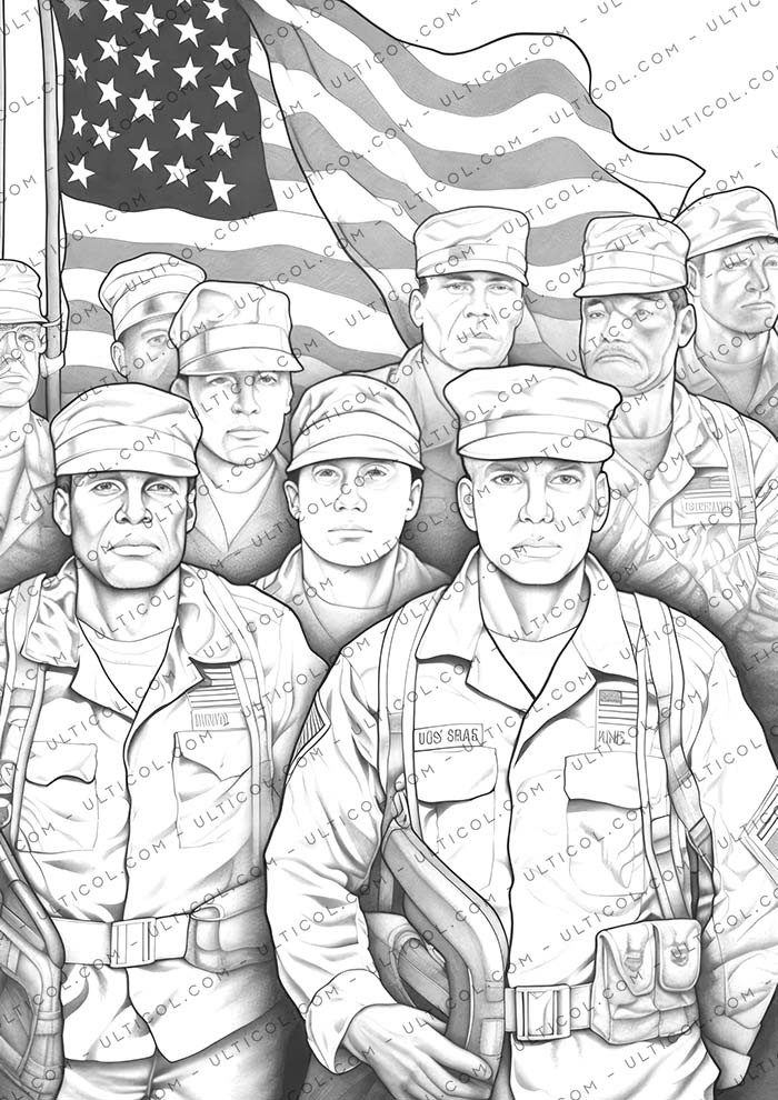 Honoring Our Heroes: 25 Captivating Grayscale Veterans Day Coloring