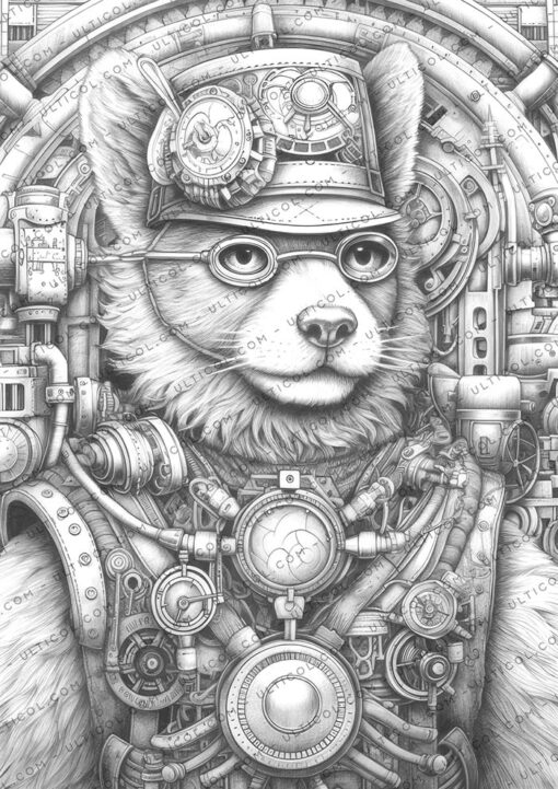 Steampunk Animals Coloring