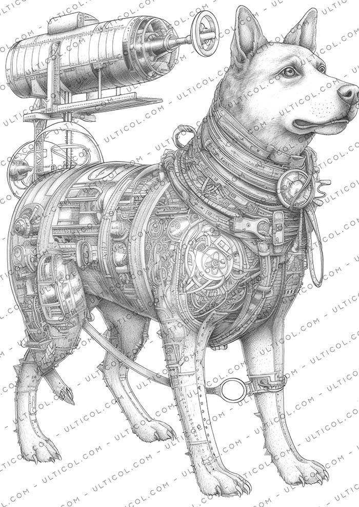 Steampunk Animals Coloring