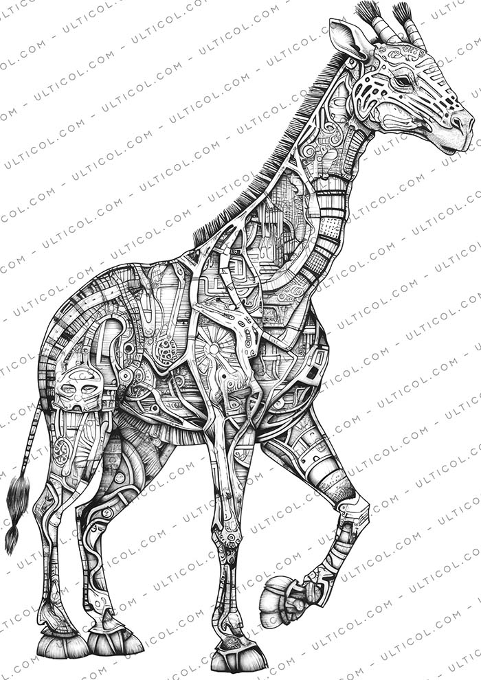 Steampunk Animals Coloring