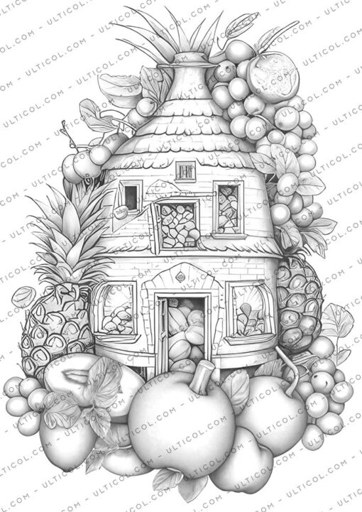 Fruit House Coloring