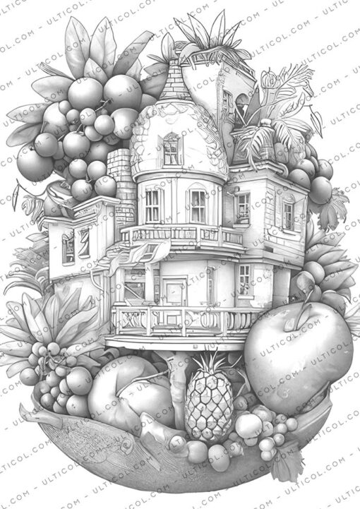 Fruit House Coloring