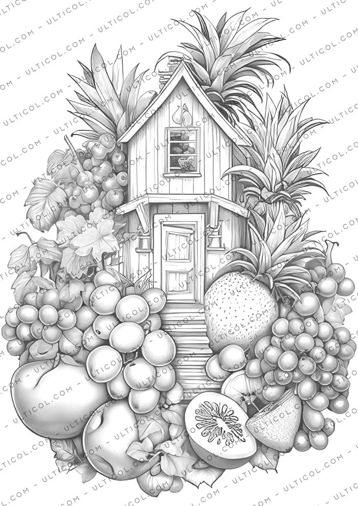 Fruit House Coloring