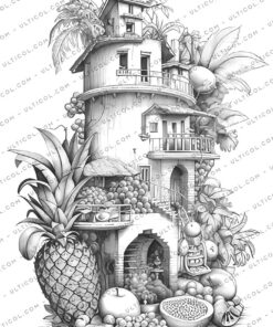 Fruit House Coloring