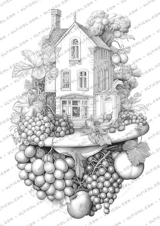 Fruit House Coloring