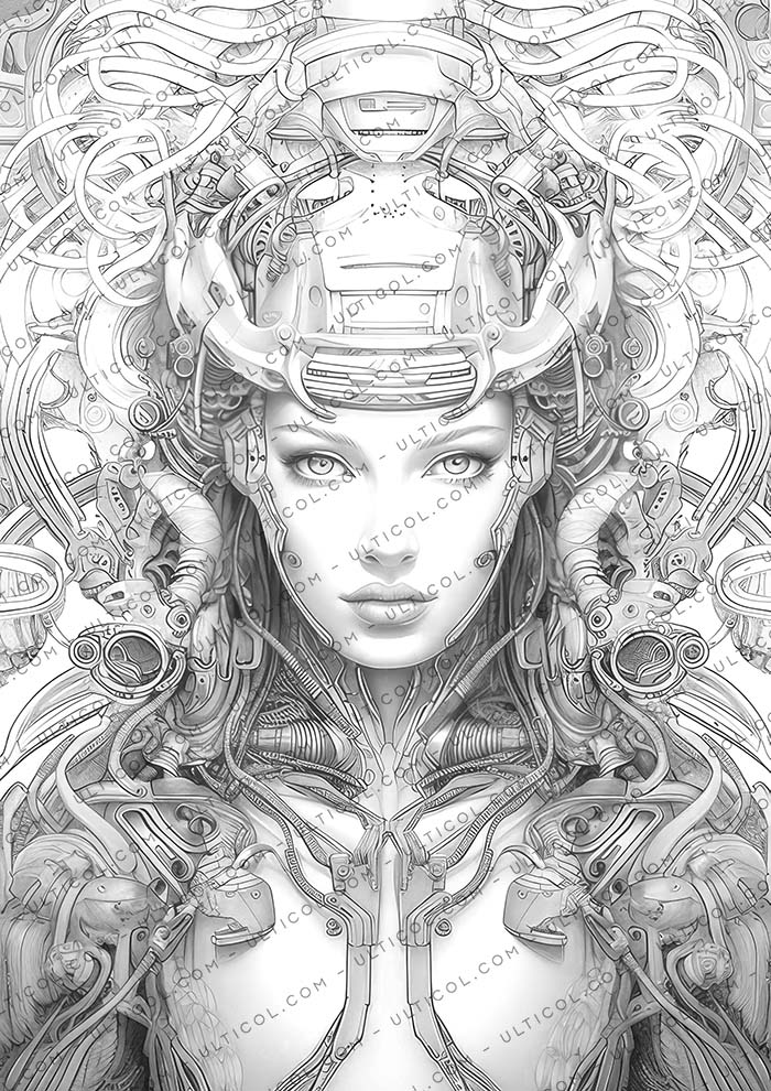 Cyborg Girls Coloring