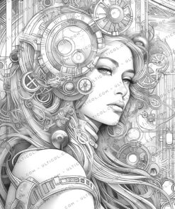 Cyborg Girls Coloring