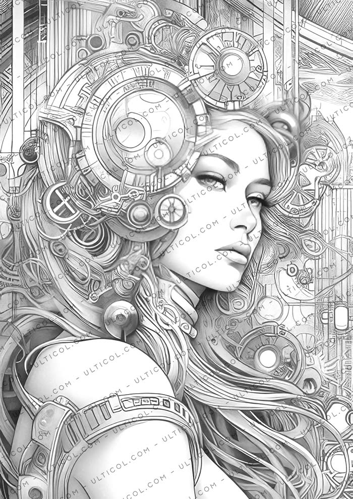 Cyborg Girls Coloring