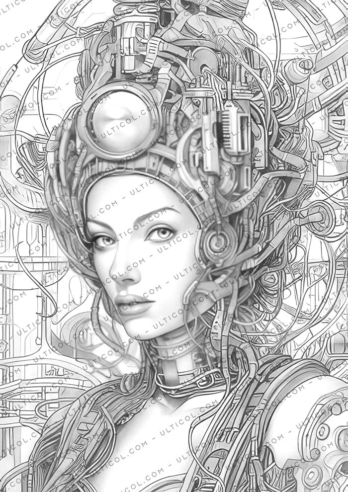 Cyborg Girls Coloring