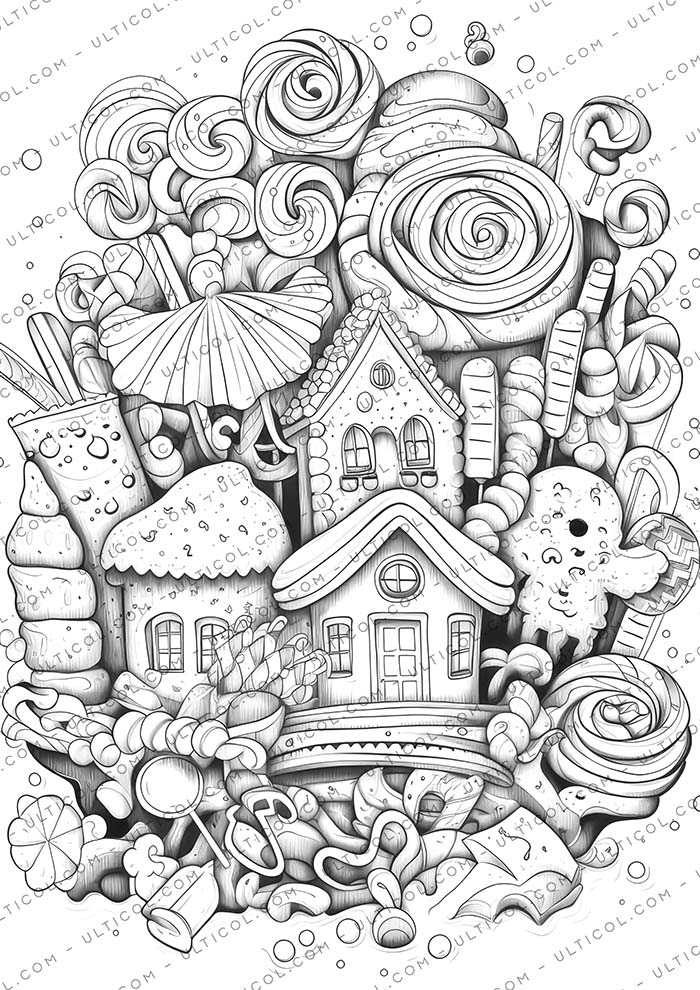 Gingerbread Houses Coloring