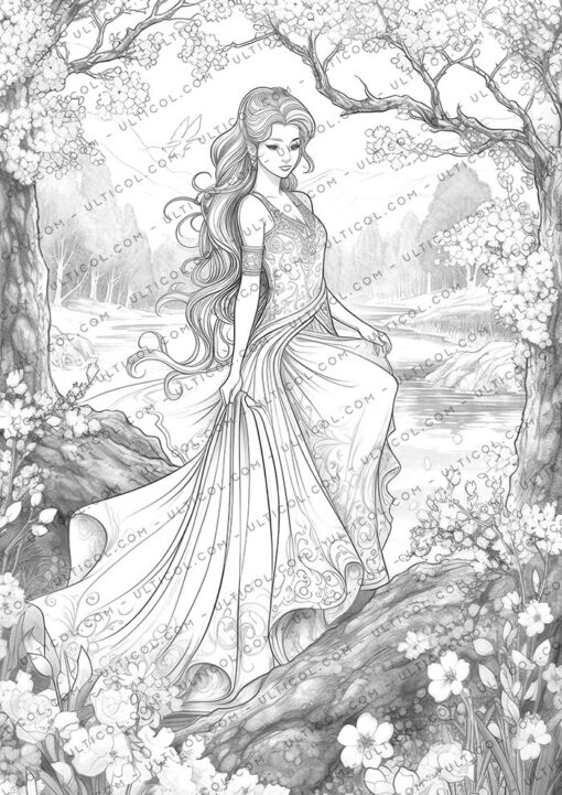 Spring Princess Coloring