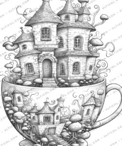 Teacup Houses Coloring
