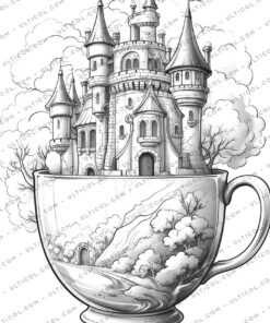 Teacup Houses Coloring