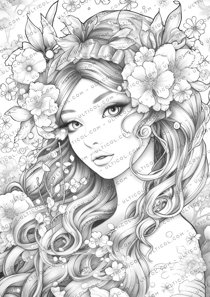 Spring Princess Coloring