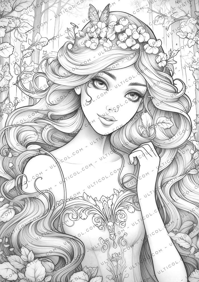 Spring Princess Coloring