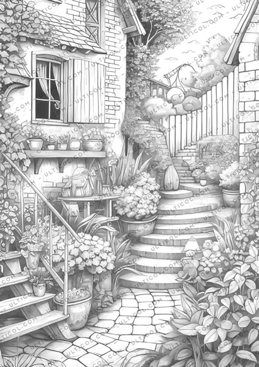 Gorgeous Cottage Gardens Coloring