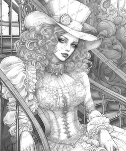 Spring Victorian Girl Coloring