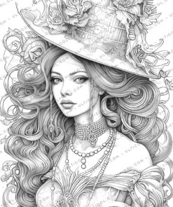 Spring Victorian Girl Coloring