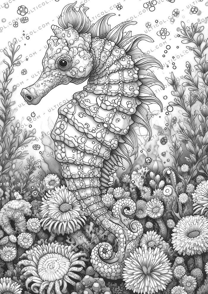 Sea horse Coloring