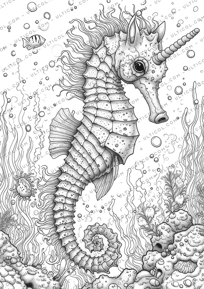 Sea horse Coloring