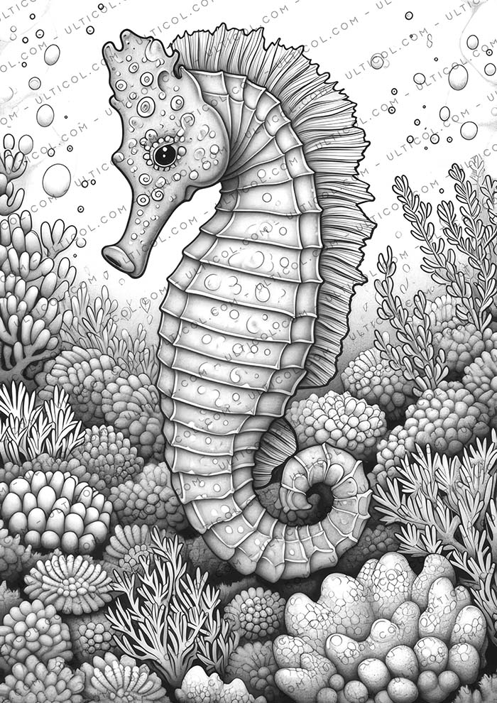 Sea horse Coloring
