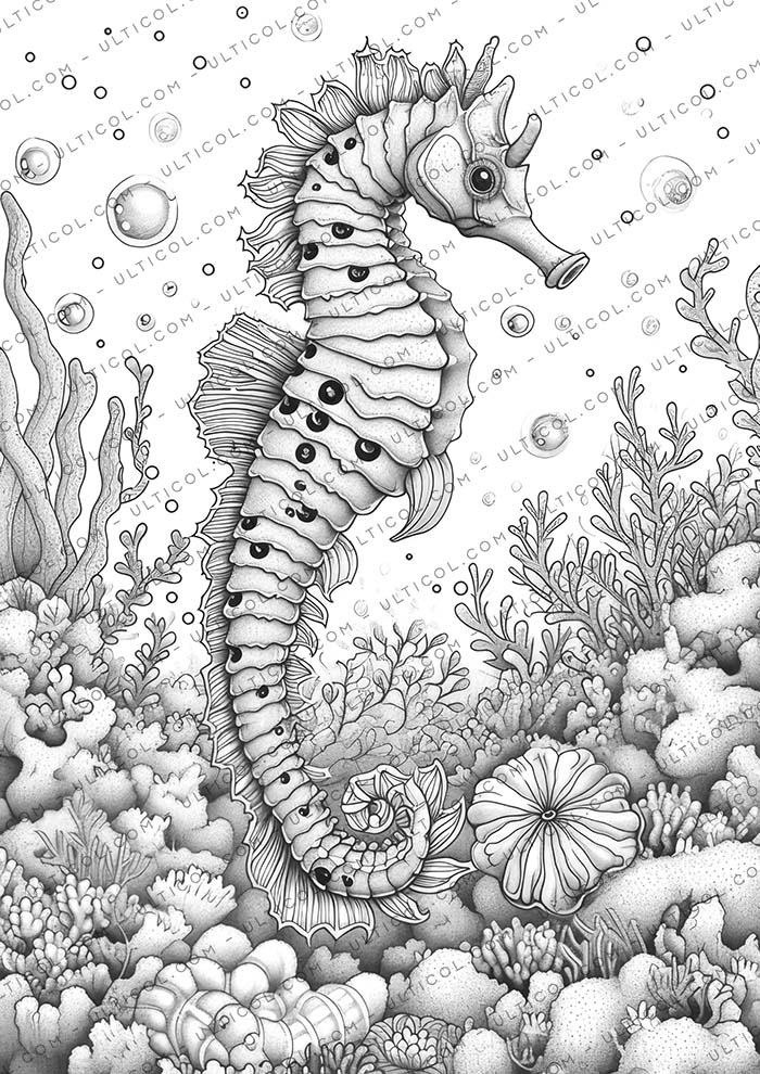 Sea horse Coloring