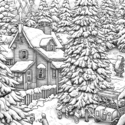 Country Christmas Coloring Pages