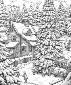 Country Christmas Coloring Pages