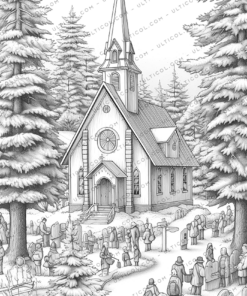 Country Christmas Coloring Pages