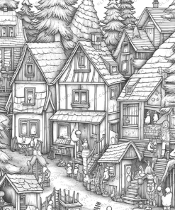 Country Christmas Coloring Pages