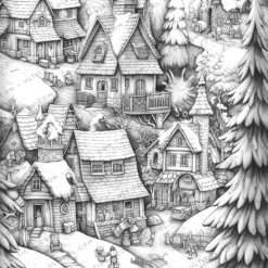 Country Christmas Coloring Pages
