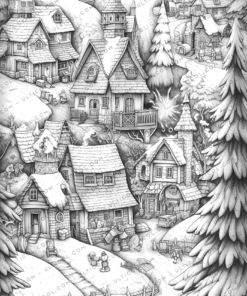 Country Christmas Coloring Pages