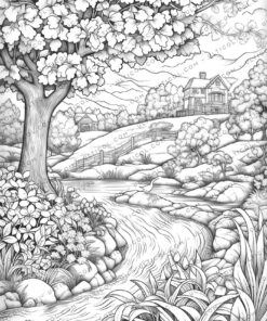 Spring Scene coloring