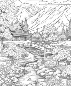 Spring Scene coloring