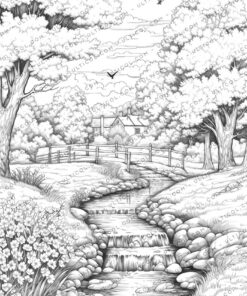 Spring Scene coloring