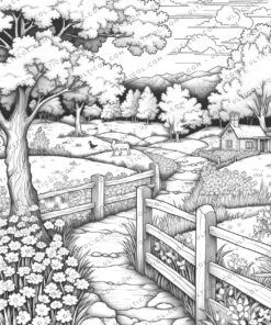 Spring Scene coloring