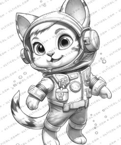 Cat In Space Coloring