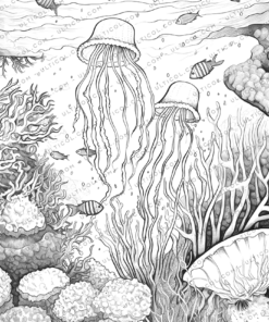 Ocean Life Sea Creatures Coloring Book