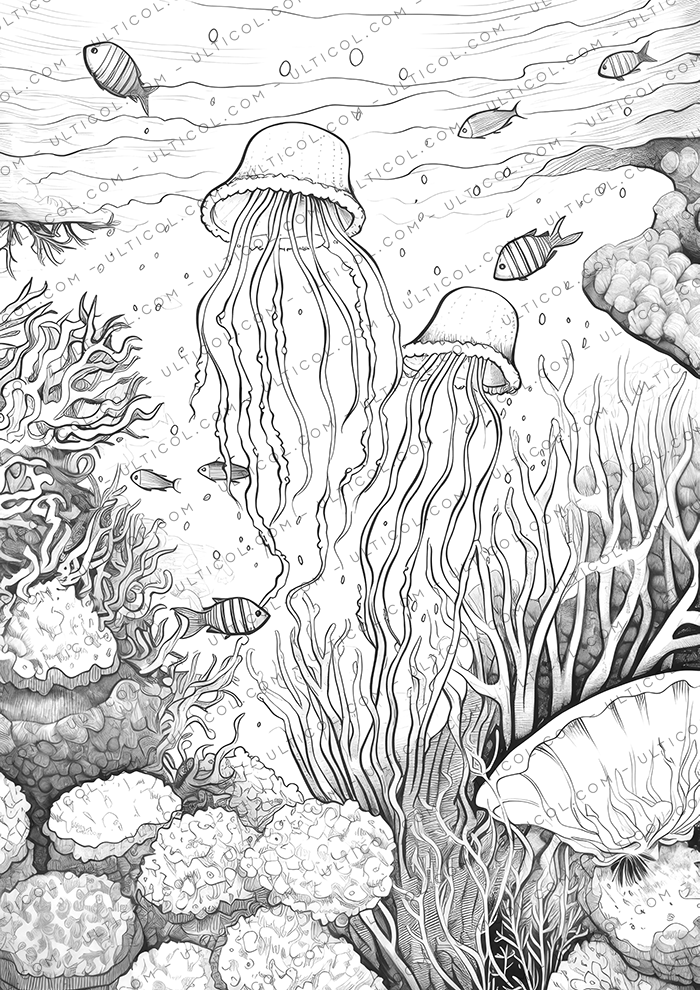 Ocean Life Sea Creatures Coloring Book