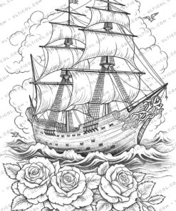 Flower Ship Coloring