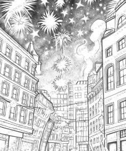 Happy New Year Coloring Book