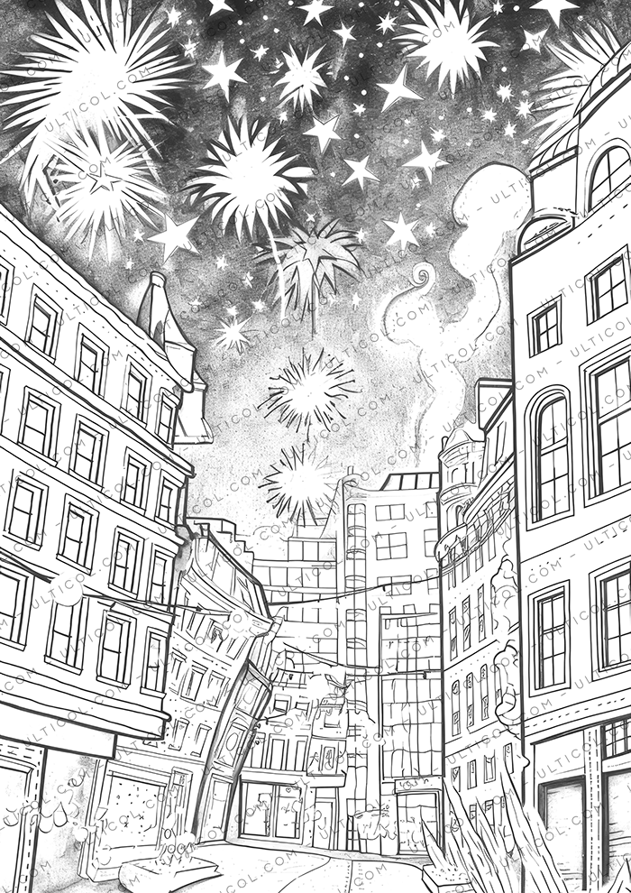 Happy New Year Coloring Book