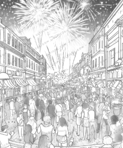 Happy New Year Coloring Book