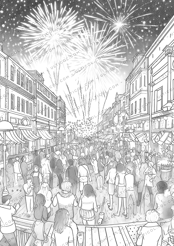 Happy New Year Coloring Book