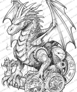 Steampunk Dragons Coloring