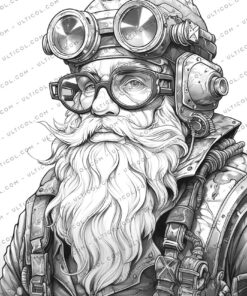Steampunk Santa Claus Coloring