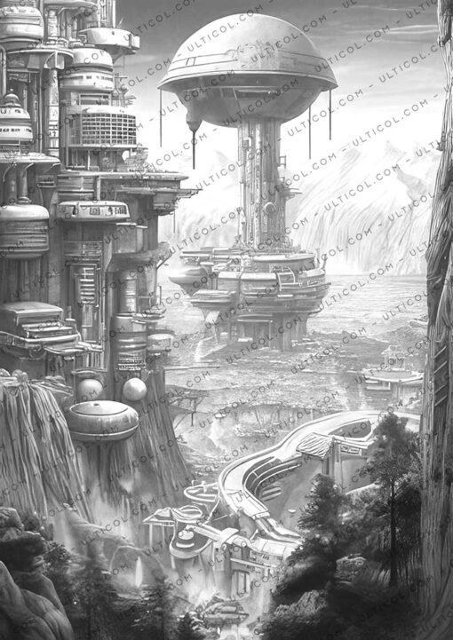Futuristic Landscapes Coloring