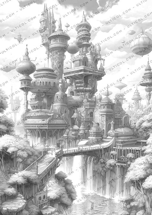 Futuristic Landscapes Coloring
