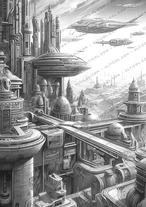 Futuristic Landscapes Coloring